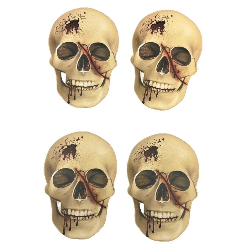 Halloween Skull Hanging Paper Decor with Paper Hanging Bats Spooky Party Decor